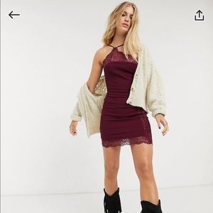 Free people Burgundy bodycon dress NWT